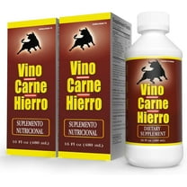 Vino Carne Hierro Liquid Iron Supplement with Vitamins for Energy and Red Blood Cell Support, 16 fl oz, 2-pack