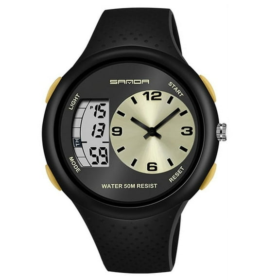 EXPLOJOY Men's Luxury Military Digital Quartz Watch – Waterproof Sport Wristwatch with LED Display & Chronograph (Black, Relogio Masculino 763)