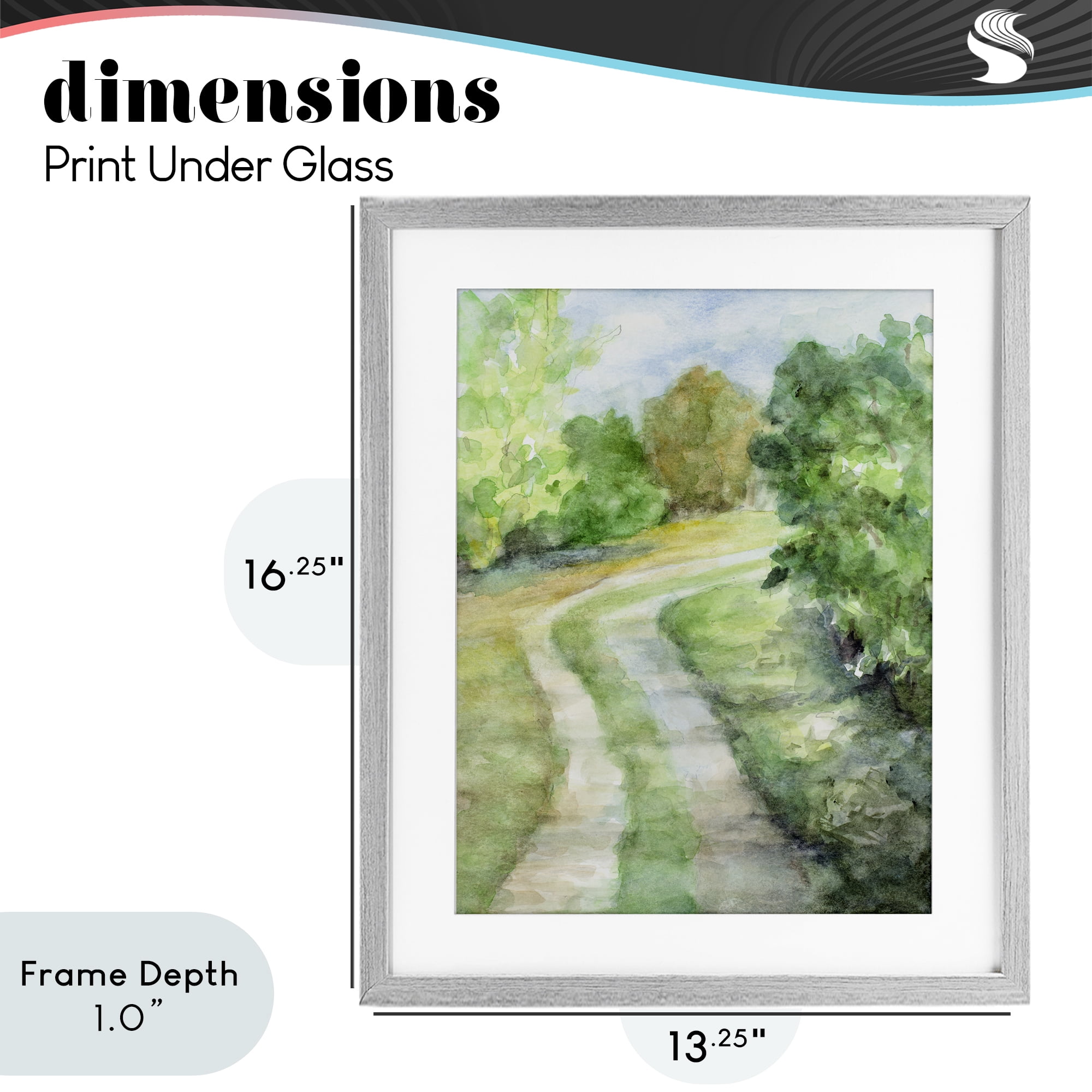 Stupell Industries Around The Bend Gray Framed Print Under Glass, design by Lanie Loreth