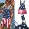thumbnail image 2 of Spring and Summer Jumpsuit for Man Independence Day Patchwork Striped with Flag Printed and Pockets, 2 of 5