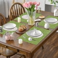 thumbnail image 6 of HuiXinOu Green Easter Placemats Set of 4, 12x18 Inch Spring Table Mats Heat Resistant & Washable, Bunny Themed Kitchen Dining Decor for Easter Party & Brunch, 6 of 6