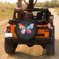 thumbnail image 3 of KAKALAD Colorful butterfly print Spare Tire Cover Wheel Protectors Weatherproof Universal Vehicle Dust-Proof for Trailer Rv SUV Truck Camper Travel Trailer Accessories 17 Inch, 3 of 6