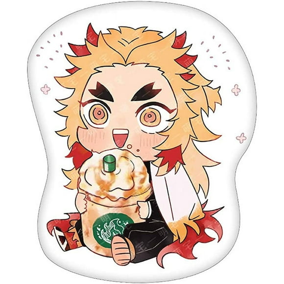 Demon Slayer: Kimetsu No Yaiba Purgatory Kyojuro Double-Sided Shaped Plush Toy 45cm, Pillows, Children'S Toys, Christmas Gift