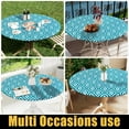 thumbnail image 6 of decorUhome Vinyl Tablecloth for Round Tables, Waterproof Fitted Table Cloth, Elastic Plastic Table Cover for Dining and Outdoor(60R,Teal), 6 of 7