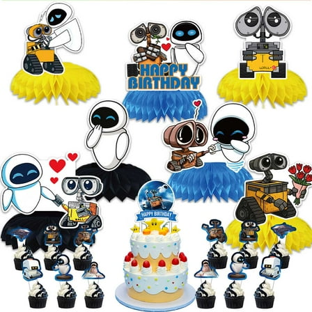 Wall E Party Supplies Honeycomb Centerpieces Table Toppers Cake Toppers Decorations for Birthday Photo Props