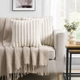 thumbnail image 5 of Mainstays 18" x 18" Ivory Channel Faux Fur Decorative Pillow Covers (2 Count), 5 of 5