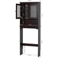 thumbnail image 6 of Spirich Over The Toilet Storage Cabinet, Over Toilet Storage Shelf with Glass Doors, Wood Bathroom Organizer Space-Saving Cabinet, Espresso, 6 of 7