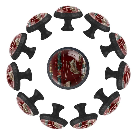 12 Pack Round Glass Drawer Knobs For Kitchen Cabinet With Screws, Christmas Candy Cane Crystal Diamond Shaped Cupboard Knobs For Kitchen Office Bathroom