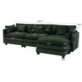 thumbnail image 3 of Timbernest 114" Modular Cloud Couch, L Shaped Sectional Sofa with Ottoman, Modern Chenille Sleeper Sofa, 3 Seater, Green, 3 of 5