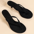 thumbnail image 5 of Wowcloth Women's Fashion Thong Sandals – Comfortable Wide Width Solid Color Round Toe with Low Thin Heel for Casual Leisure Wear, 5 of 8