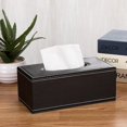 thumbnail image 2 of Pu Leather Facial Tissue Box Holder Standard Size Tissue Box,black, 2 of 4