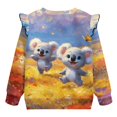 thumbnail image 6 of Xixirimido Cute Koala Vibrant Floral Print Ruffle Shoulder Toddler Girls Sweatshirt Long Sleeve Graphic Pullover Top Soft Crewneck Sweater Fall Winter Wear, for 1-2T, 6 of 7