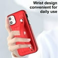 thumbnail image 5 of Nalacover Wallet Case for iPhone 12/12 Pro, Business PU Leather Unique Design Wristband Kickstand Credit Card Holder Slots Shockproof Scratch Resistant Phone Case for iPhone 12/12 Pro,Red, 5 of 6