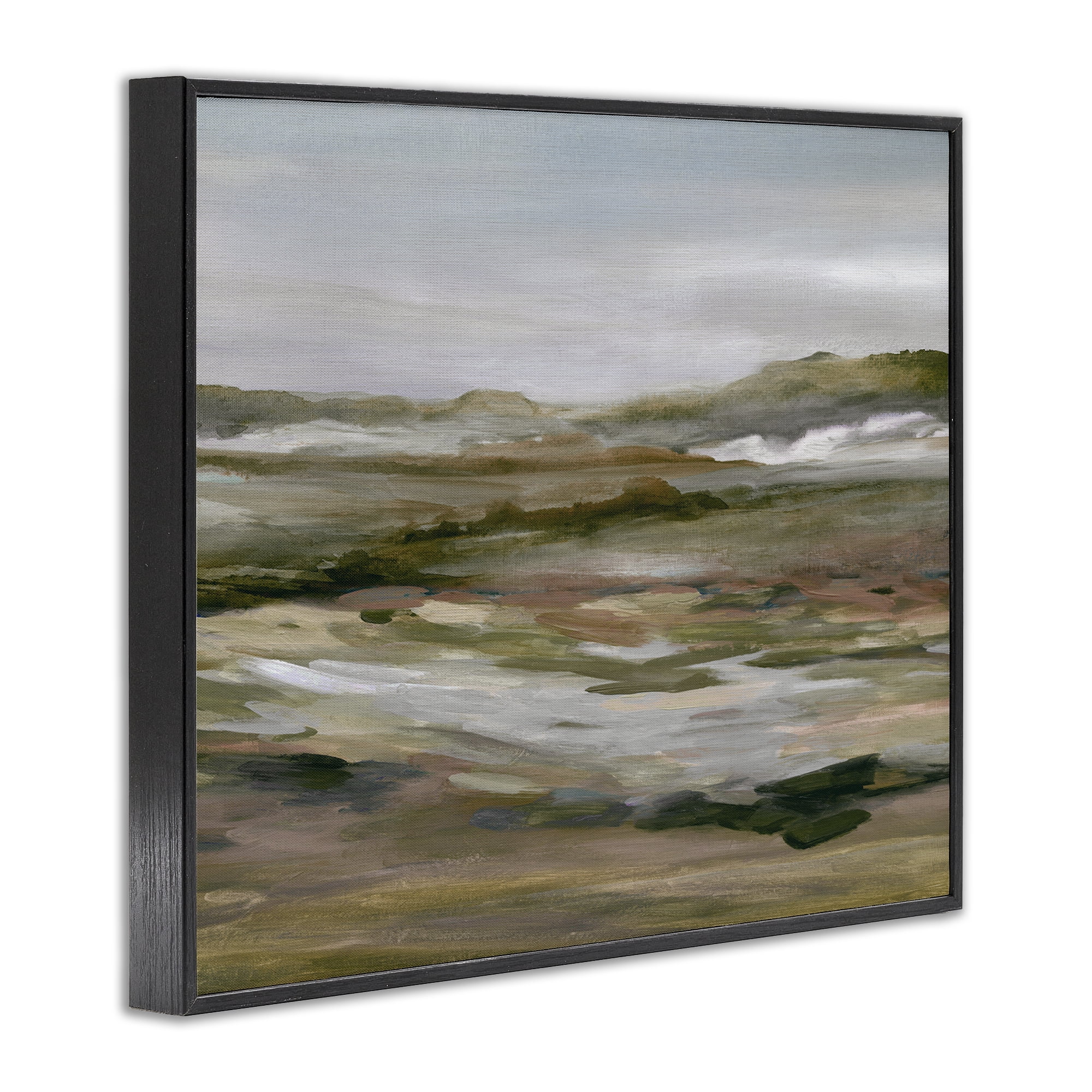 Stupell Industries Natural Meadow Abstract Horizon Black Framed Giclee Art, design by Carol Robinson