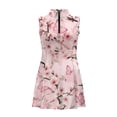 thumbnail image 4 of Garronmavis Pink Cherry Blossom Zip Tennis Dress for Women Size XS Breathable Active Golf Dress Casual Sleeveless Hiking Dresses Sports Workout Outfits, 4 of 7