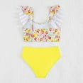 thumbnail image 2 of LNMQLPDBS Swimsuits for Kids Girls 2 Piece Bikini Set Ruffle Trim Sleeveless Bathing Suit Pretty Flower Printed Tankini Sets Girls' Swimwear for 8-12 Years Trendy Beachwear for Summer Vacation, 2 of 8