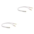 thumbnail image 1 of Tholdsy Auriculares negros de 3,5 mm, cable de audio para auriculares, micrófono Y adaptador divisor, 1 a 2 , cable conectado a PC portátil blanco 2Conjunto, 1 of 6