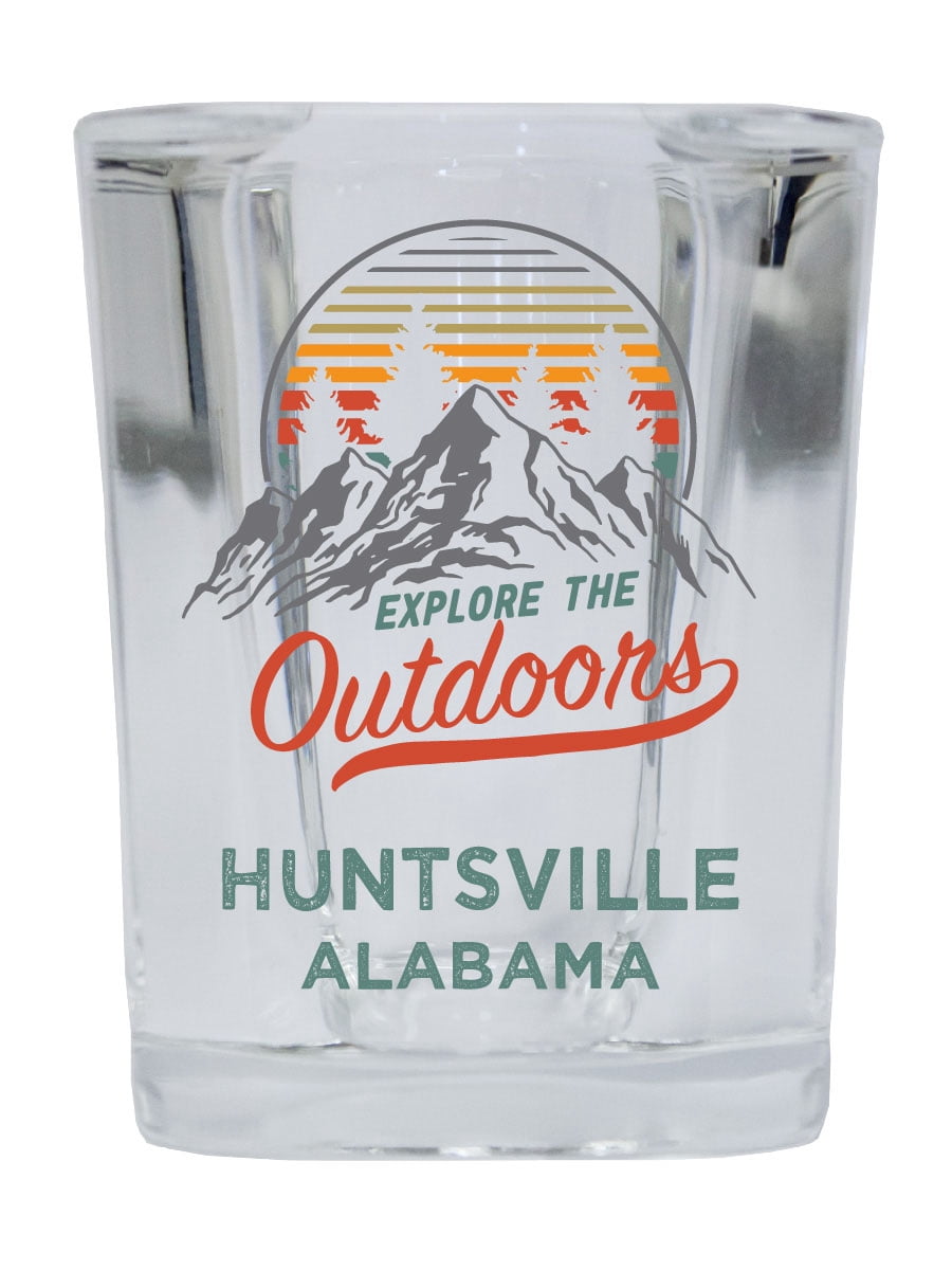 Huntsville Alabama Explore the Outdoors Souvenir 2 Ounce Square Base Liquor  Shot Glass 4-Pack - Walmart.com