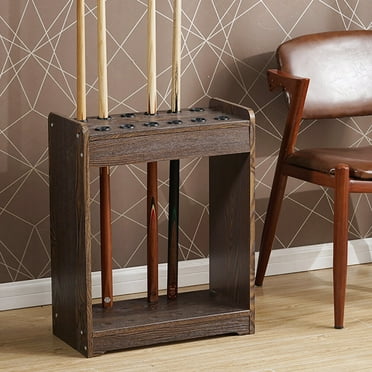 12 Hole Pool Cue Rack Stick Holder Floor Stand Billiard Cue Rack Wood Organizer for Home Game Rooms, Clubs, Billiard Hall