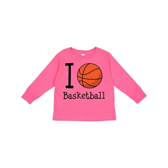 Inktastic I Heart Basketball Boys or Girls Long Sleeve Toddler T-Shirt