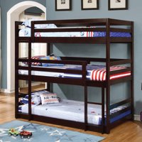Coaster Triple Twin Bunk Bed in Cappuccino Finish