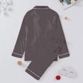 thumbnail image 5 of Matching Family Christmas Pajamas Satin Silk Pajama Set for Family Button Down Pajamas Solid Sleepwear Loungewear Matching Holiday Pajamas, 5 of 5