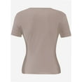 thumbnail image 5 of Women's Square Neck Tops Short Sleeve Crop Tops Workout Summer Clothes Casual Slim Fit T-Shirts, 5 of 5