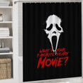 thumbnail image 5 of 4 Pcs Horror Movie Scream Ghost Face Shower Curtain Sets with Non-Slip Rugs, Toilet Lid Cover and Bath Mat,Cartoon Waterproof Shower Curtain with 12 Hooks, Bathroom Decor Sets, 72" x 72", 5 of 8