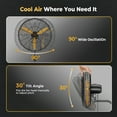 thumbnail image 3 of CAMMOO 24 Inch Oscillating Misting Wall Mount Fan, 3-Speed IP44 Industrial Commercial Outdoor Wall Fan for Greenhouse, Garage, Workshop, Covered Patio, Warehouse, 3 of 10