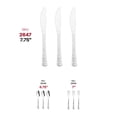 thumbnail image 7 of Smarty 7.75" Shiny Metallic Silver Hammered Disposable Plastic Knives 1000ct, 7 of 7
