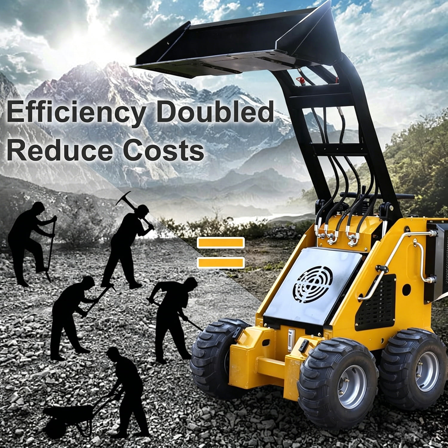 Mini Skid Steer Loader 13.5HP EPA Briggs & Stratton Gas Engine