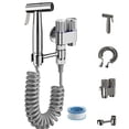 thumbnail image 1 of BUYISI Buse de Rinçage Haute Pression pour Toilettes Ensemble de Buses de Robinet de Salle de Bain Argent B, 1 of 9