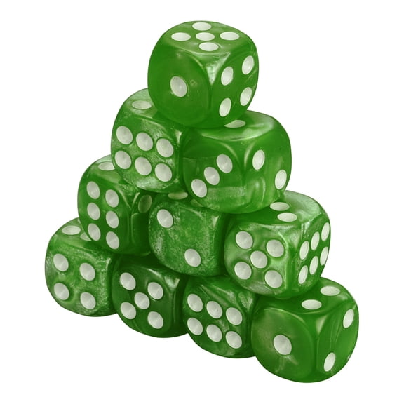 24Pcs Translucent Polyhedral Dice 12mm Square Dice W Rounded Edge, Green