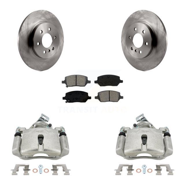 Transit Auto Rear Disc Brake Caliper Rotors and Semi-Metallic Pads Kit for Car Pontiac Montana Chevrolet Uplander Buick Terraza Saturn Relay KC8-100679S