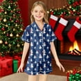thumbnail image 2 of Kids Christmas Pajamas for Kids Boys Satin Pajamas Classic Print Long Sleeve Button down Festival Party Sleepwear Christmas Clothes 8-9 Years, 2 of 4