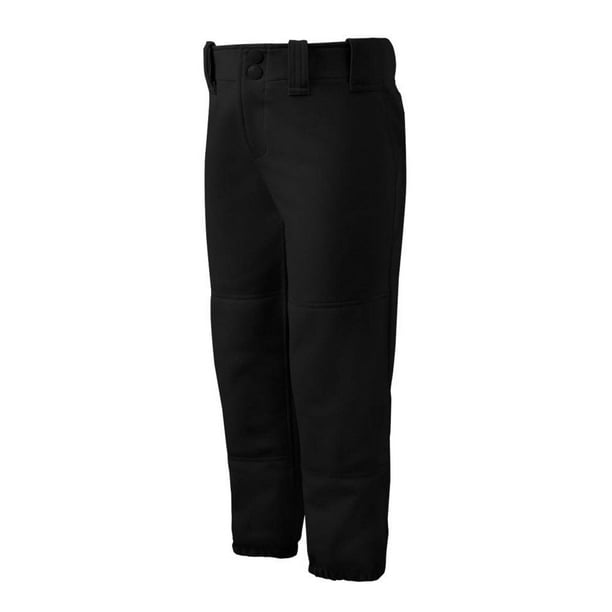 Pantalones de softball Mizuno con cinturón Fastpitch para niñas, color negro XL