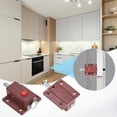 thumbnail image 5 of Uxcell 4-Pack Plastic Push Button Spring Loaded Latch, Automatic Door Latch Lock Button Bolt Latches[Brown], 5 of 6