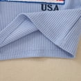 thumbnail image 5 of Baby Toddler Boy 4th of July Outfits 6 12 18 24 Months 2T 3T 4T Flag Embroidery Waffle Short Sleeves T-Shirt Elastic Shorts Set 2 Clothes Kaprioy Mamas Boy Baby Clothes, 5 of 9