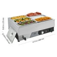 thumbnail image 4 of VEVOR Commercial Food Warmer, 1500W Electric Stainless Steel Steam Food Warming with Lid, Fast Heating Countertop Buffet Bain Marie with Six 1/3 Size Food Pans, for Catering, Restaurant and Party, 4 of 9