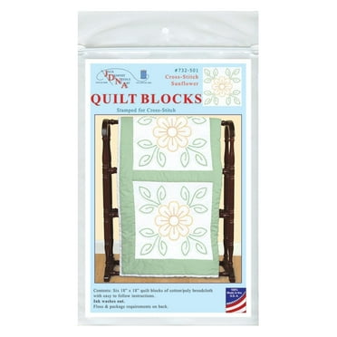 Jack Dempsey Stamped Embroidery 6 White Quilt Blocks KITTENS IN A