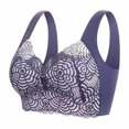 thumbnail image 2 of Hemlock Large Size Wireless Sports Bras, Large Size Wireless Sports Vest Bra, Thin Lace Design, Lifting Support, Blue Thin Lace Vest Bras, Blue 7XL, Size M-7XL, 2 of 9