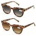 thumbnail image 2 of 2 Pairs Women Reading Sunglasses - Gradient Tinted Reader - Marble Camouflage Print Optical Frame UV Protection Glasses +1.00, 2 of 4