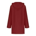 thumbnail image 5 of Fiaer,Womens Button down Oversized Lightweight Long Windbreaker Jackets,Women's Loose Fit Casual Trendy Waterproof Drawstring Outdoor Activity Hiking Tunic Tops with Pockets Red XL, 5 of 5