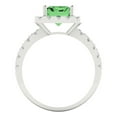 thumbnail image 4 of Clara Pucci 14K White Gold Solid Gold Green Halo Anniversary Ring for Women - 3.84 cttw Emerald Cut, 4 of 8