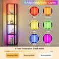 thumbnail image 4 of Corner Shelf with Light 5 Tier Tall Standing Shelf Dimmable Corner Floor Lamp with Shelves LED Corner Bookshelf Display Cabinet Shelf for Living Room, Bedroom, Home Decor, 4 of 8