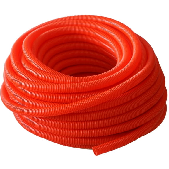 Absolute SLT14-50RD 50' 1/4" 5mm red split wire loom conduit polyethylene corrugated tubing sleeve tube
