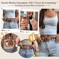 thumbnail image 6 of SUOSDEY 3 Pack Women Belts for Jeans Pants Ladies Leather Waist Belt with Liquid Shapes Gold Buckle, 6 of 7