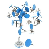 30Pack Push Pins, 11mmx13mm Round Flat Head Decorative Thumb Tacks, Blue