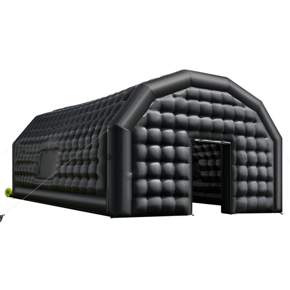 KFFKFF Inflatable Nightclub, 26.2 x 19.7 x 13.1 ft Party Tent with 1100W Blower & Sandbag, Ventilated Blow-up Event Space with 2 Windows, Air Cube House for Celebrations and Gatherings