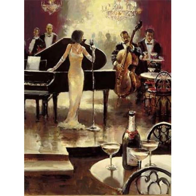 Jazz Piano and Double-bass Band Canvas Prints Wall Art 36"x36" x 2 Wall26 